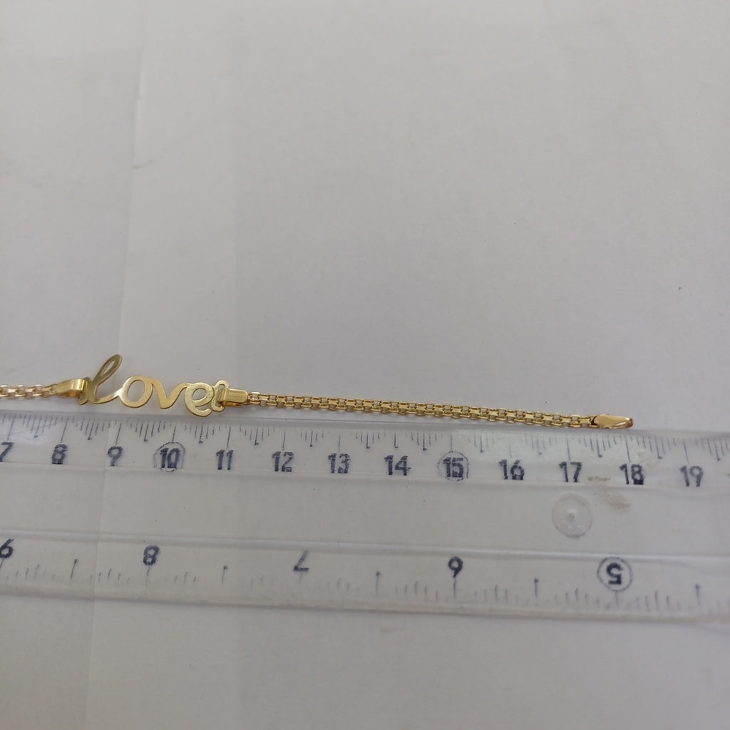 PULSERA ESCLAVA GRABADA LOVE 10K 18 CM 2.8 GR (NUEVO)