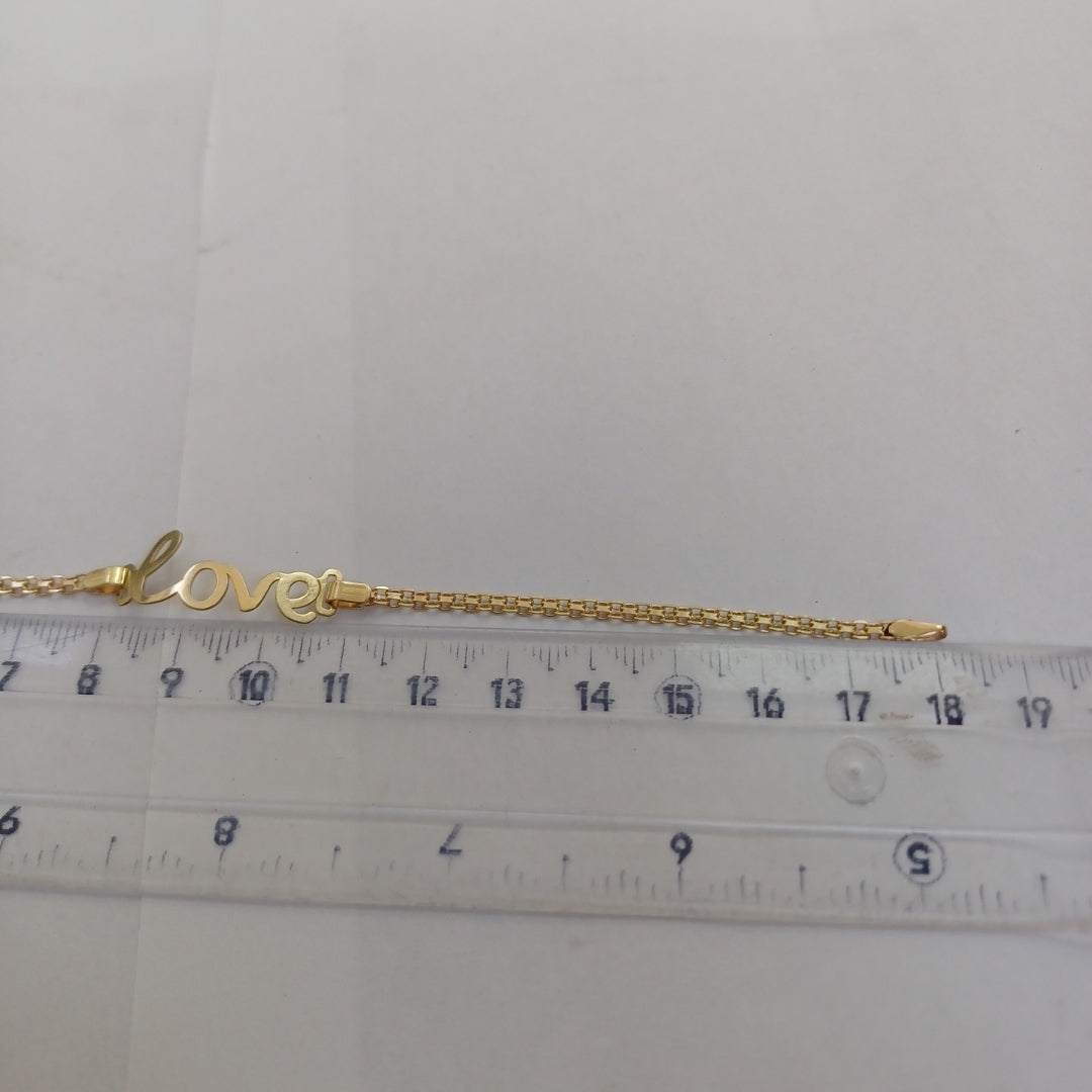 PULSERA ESCLAVA GRABADA LOVE 10K 18 CM 2.8 GR (NUEVO)