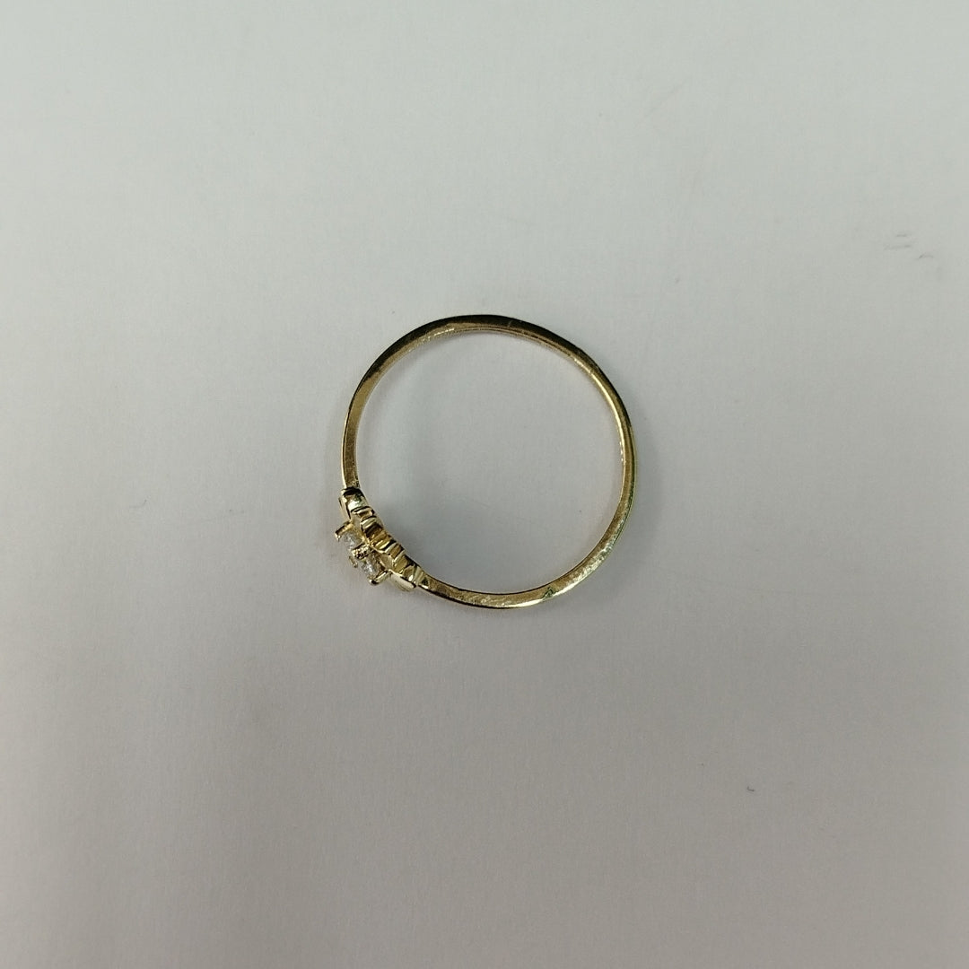 ANILLOS FIG FLOR CON CIRCONIAS 14K TALLA 7 1 GR (NUEVO)