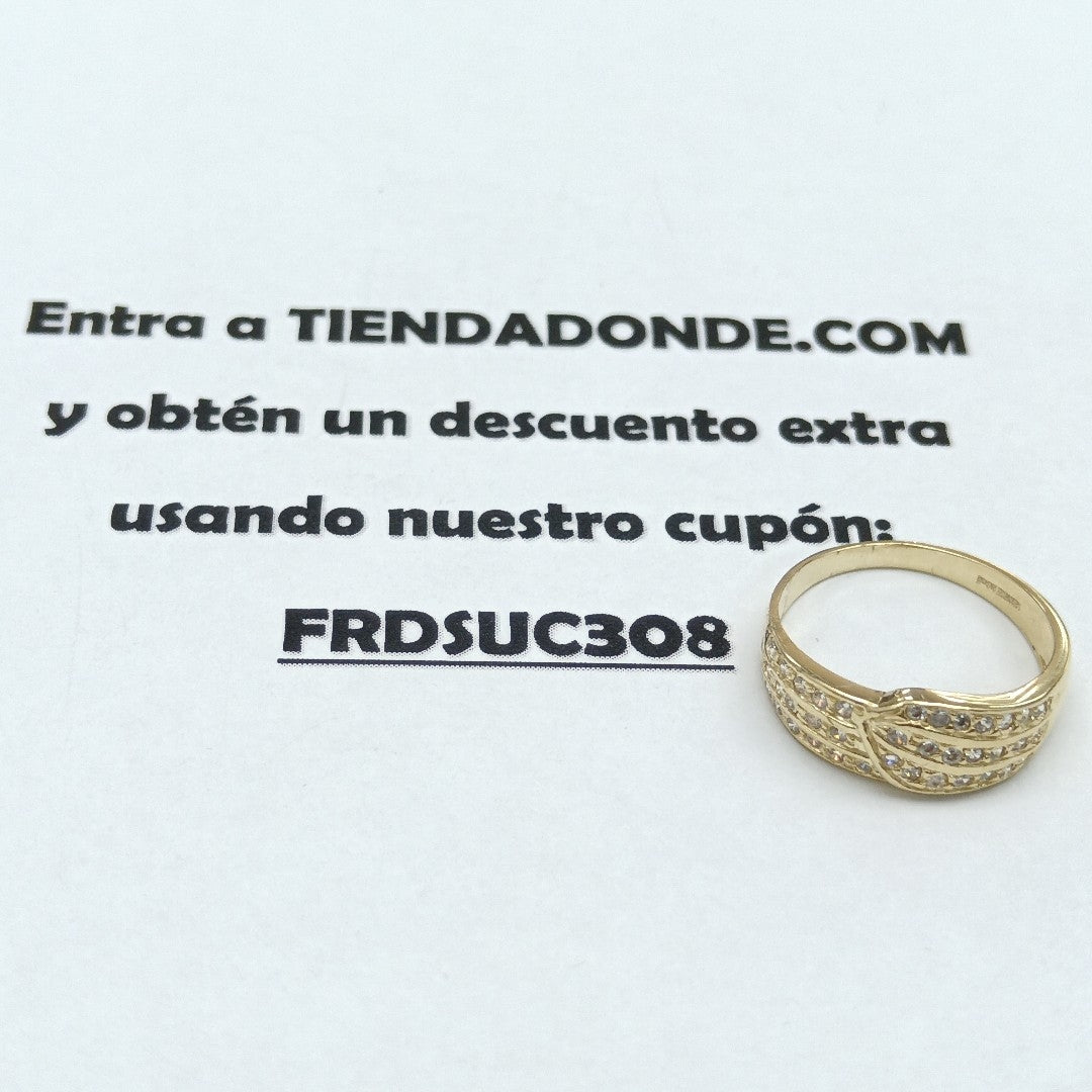 ANILLOS C CIRCONIAS 14K TALLA 8 3 GR (NUEVO)
