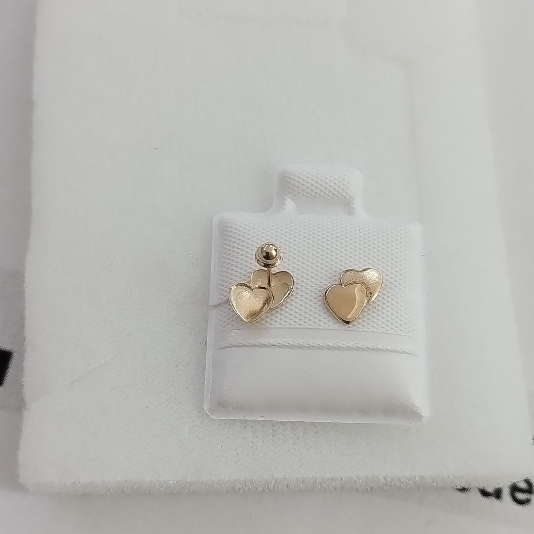 BROQUELES BROQUEL CORAZON DOBLE 14K 0.2171 GR (NUEVO)