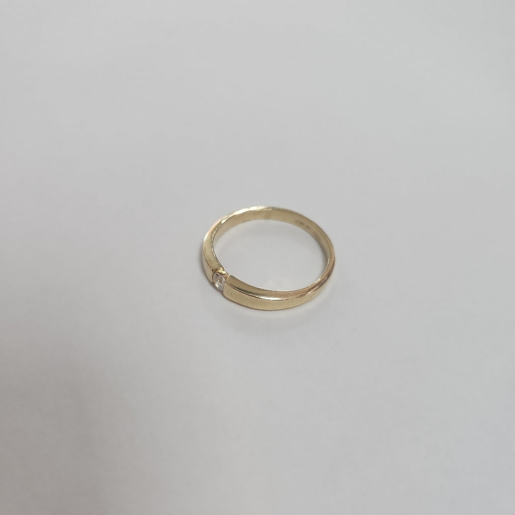 ANILLO ANILLITO SOLITARIO C CIRCONIA 14K 7 TALLA 2.5 GR (NUEVO)