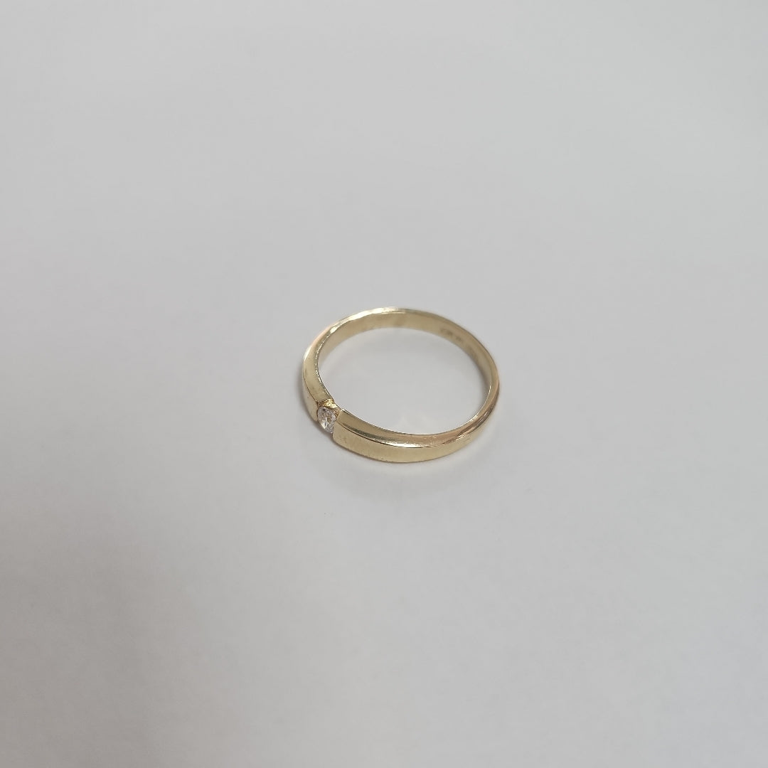 ANILLO ANILLITO SOLITARIO C CIRCONIA 14K 7 TALLA 2.5 GR (NUEVO)