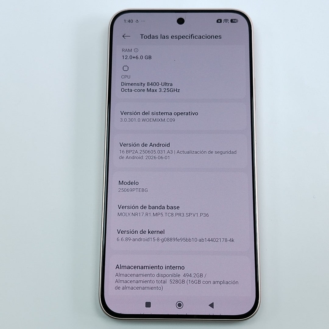 CELULAR XIAOMI 15T 25069PTEBG (2025) 512 GB 12 GB RAM (SEMINUEVO)