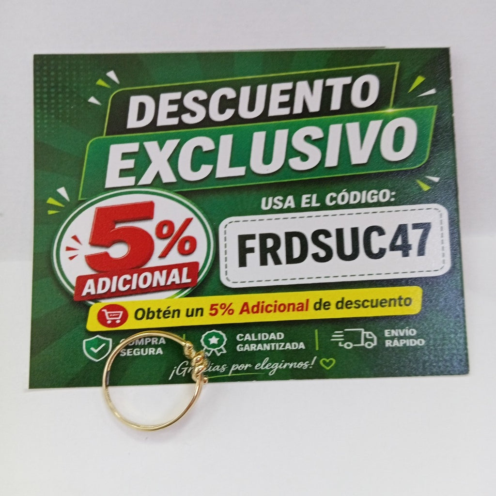 ANILLO ANILLITO C NUDO 14K 7 TALLA 2 GR (NUEVO)