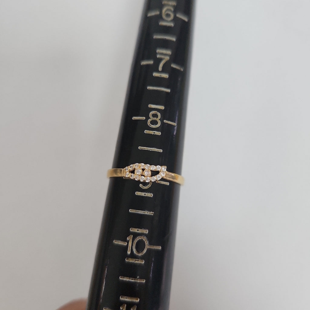ANILLO ANILLITO C CIRCONIAS 14K 9 TALLA 1.4 GR (NUEVO)