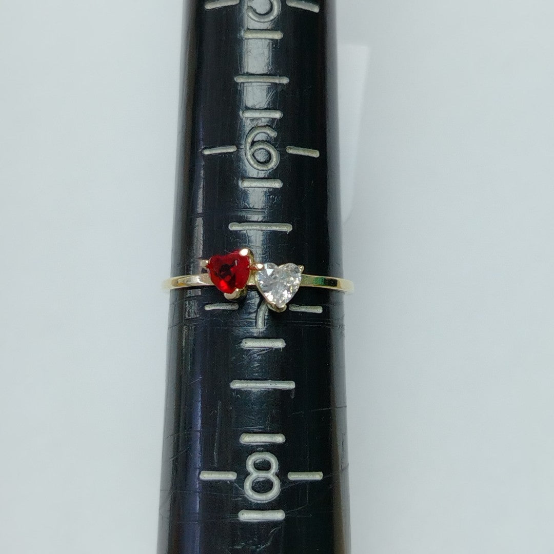 ANILLOS CON CIRCONIA T PIEDRA DE COLOR 14K TALLA 7 1.1 GR (NUEVO)