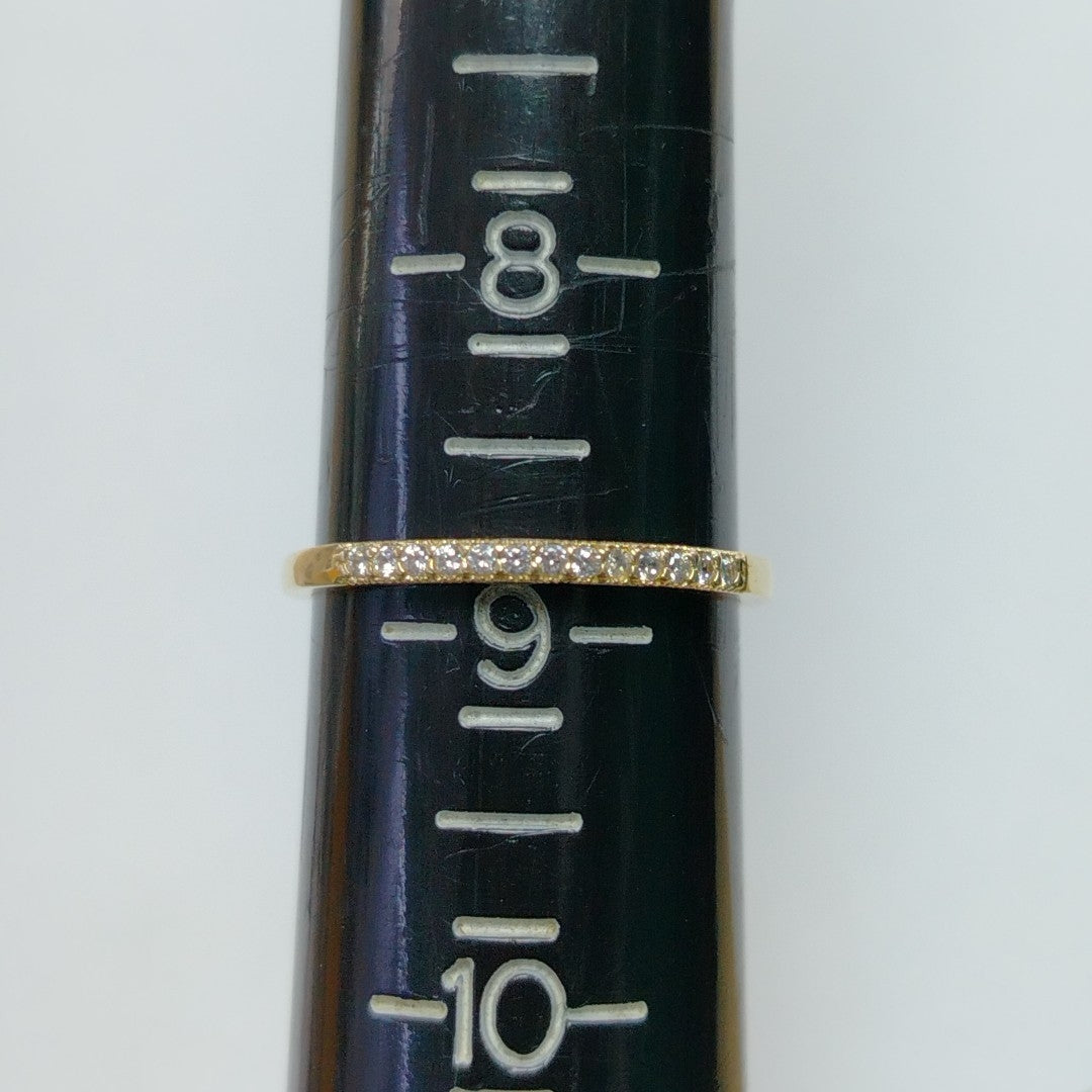 ANILLO ARGOLLA C CIRCONIAS 14K 9 TALLA 1.4 GR (NUEVO)