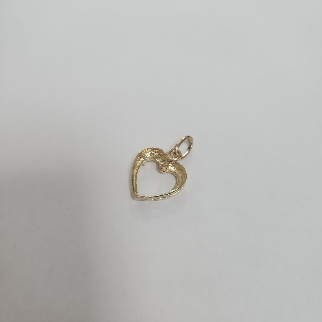 DIJE CORAZON CON CIRCONIAS 14K 1.4 GR (NUEVO)
