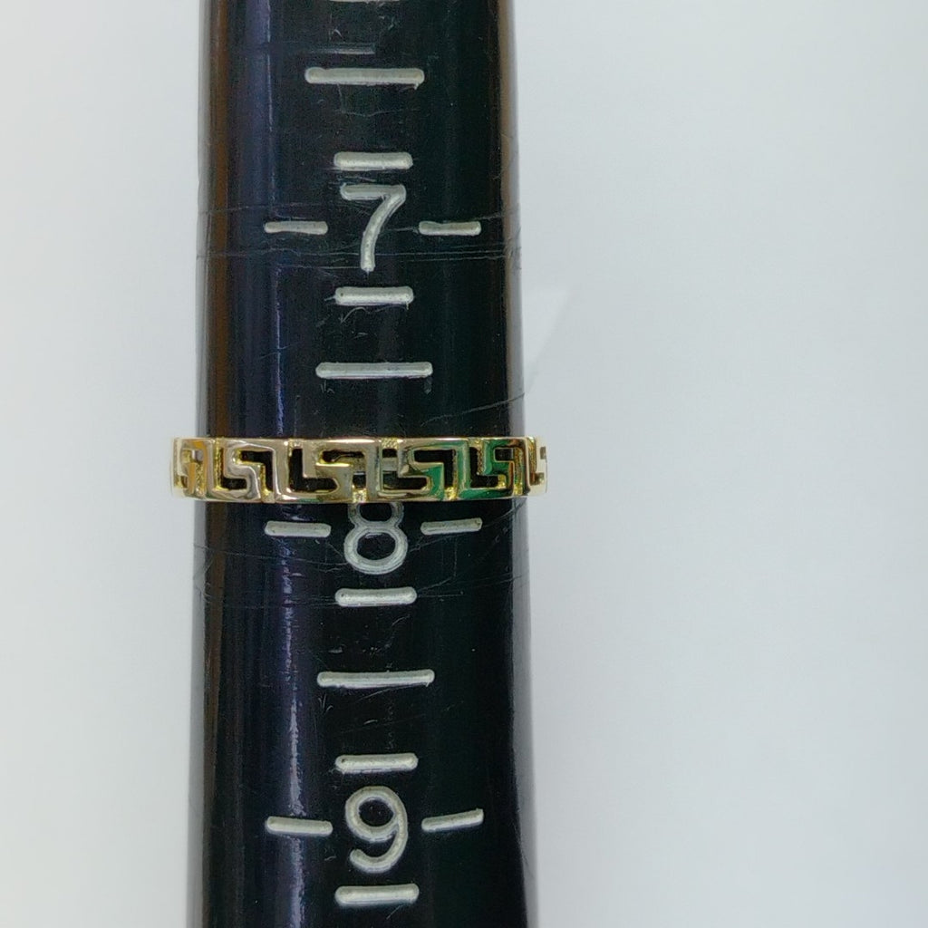 ANILLO ARGOLLA C GRECAS 14K 7 TALLA 1.5 GR (NUEVO)