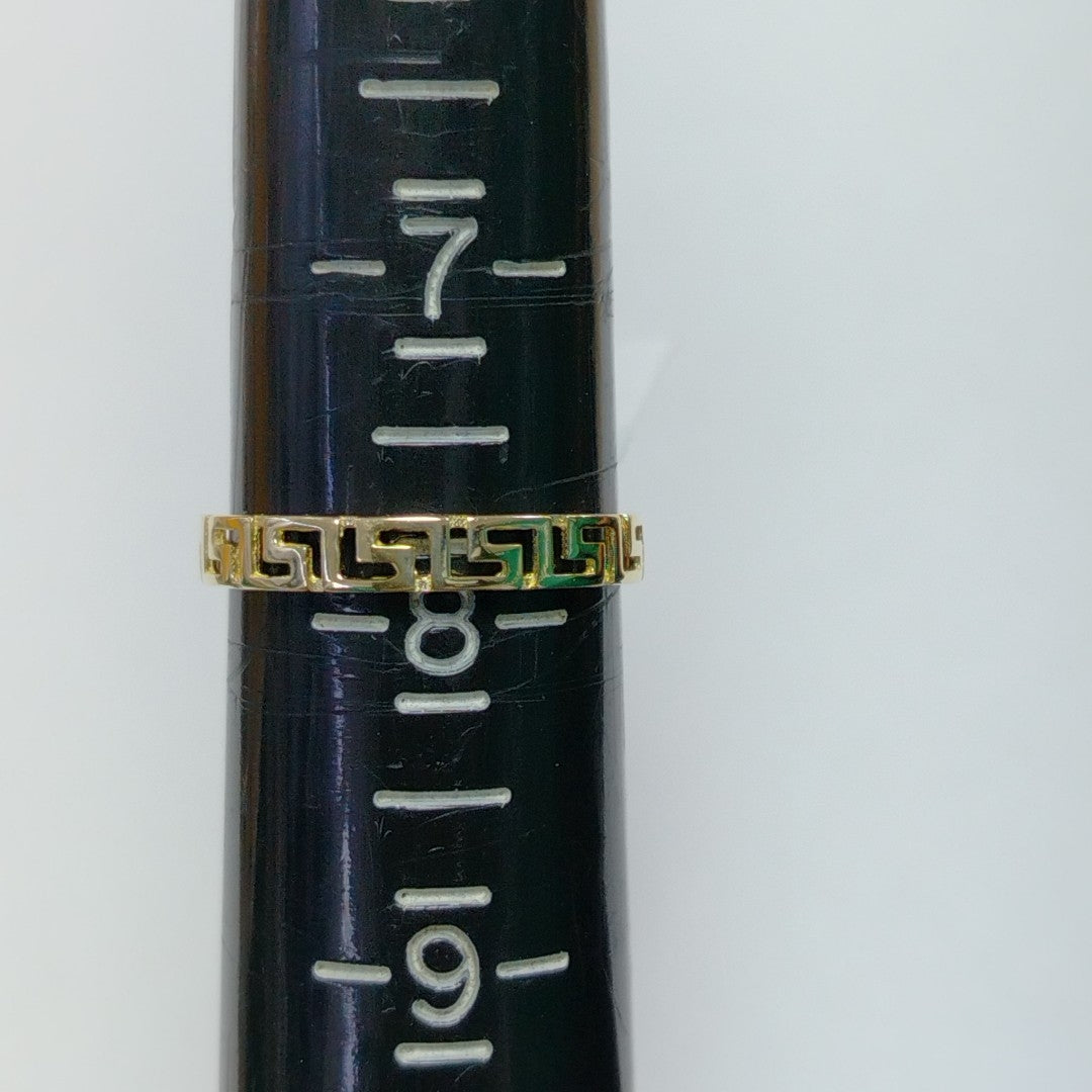 ANILLO ARGOLLA C GRECAS 14K 7 TALLA 1.5 GR (NUEVO)