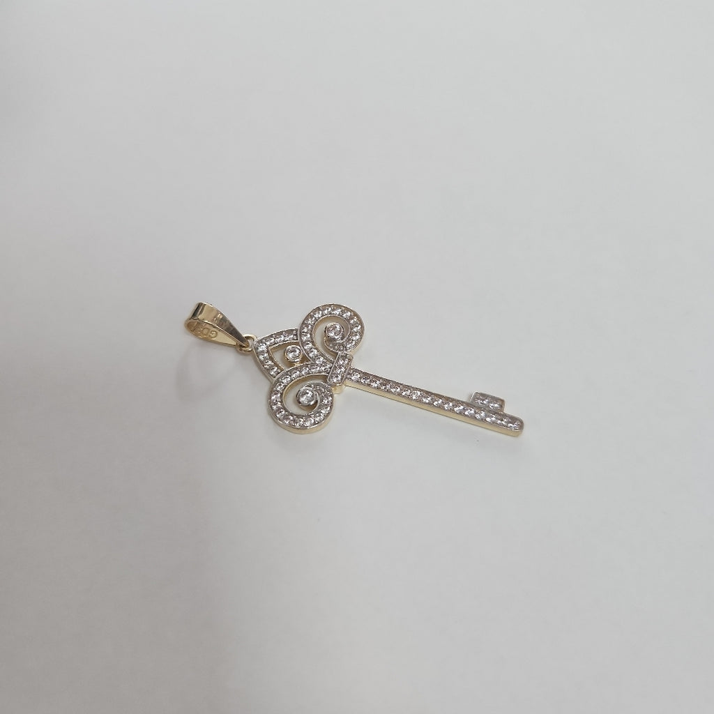 DIJE LLAVE C CIRCONIAS 14K 1.6 GR (NUEVO)