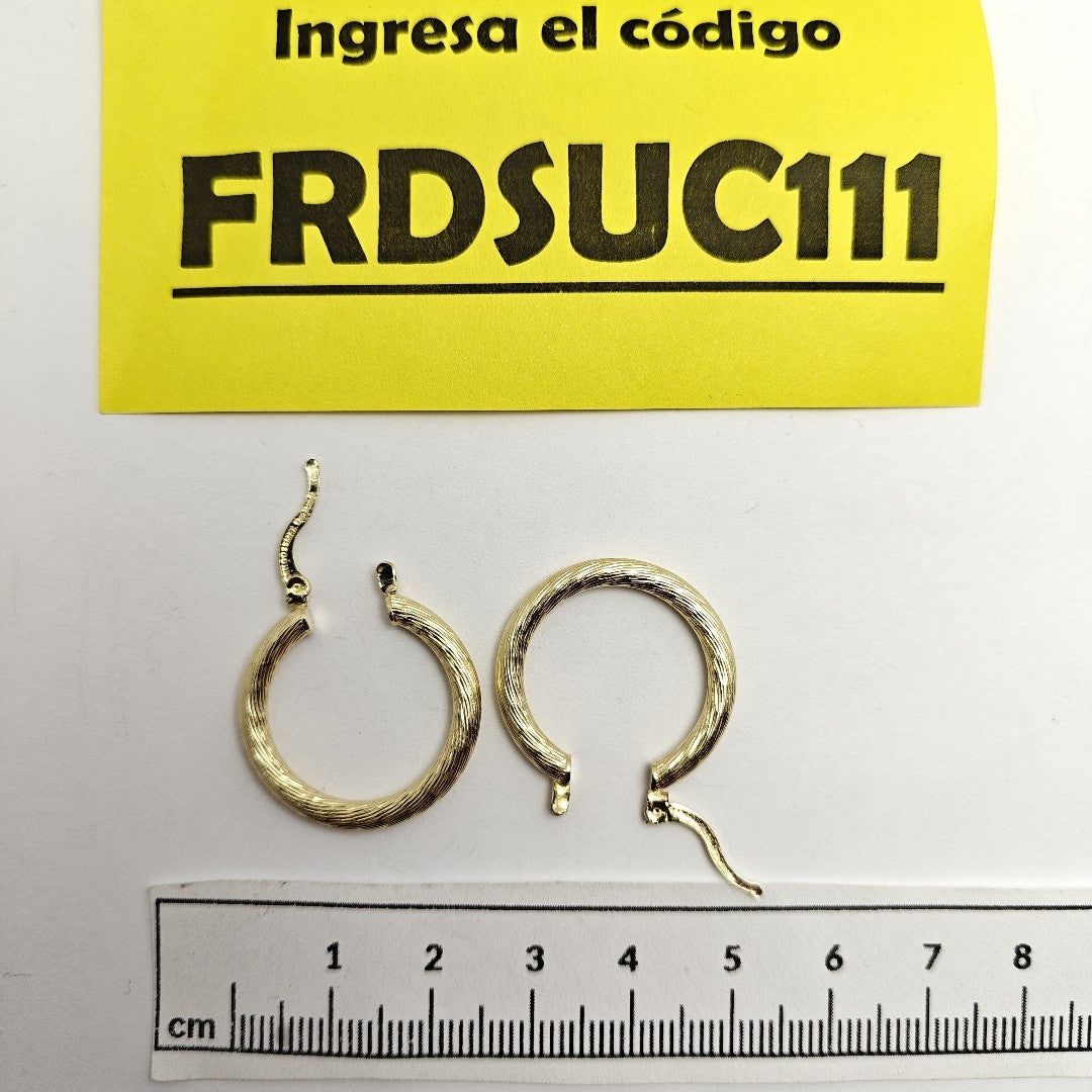 ARETES TEJIDO ARRACADAS ASTRIADAS 14K 2.9 GR (NUEVO)