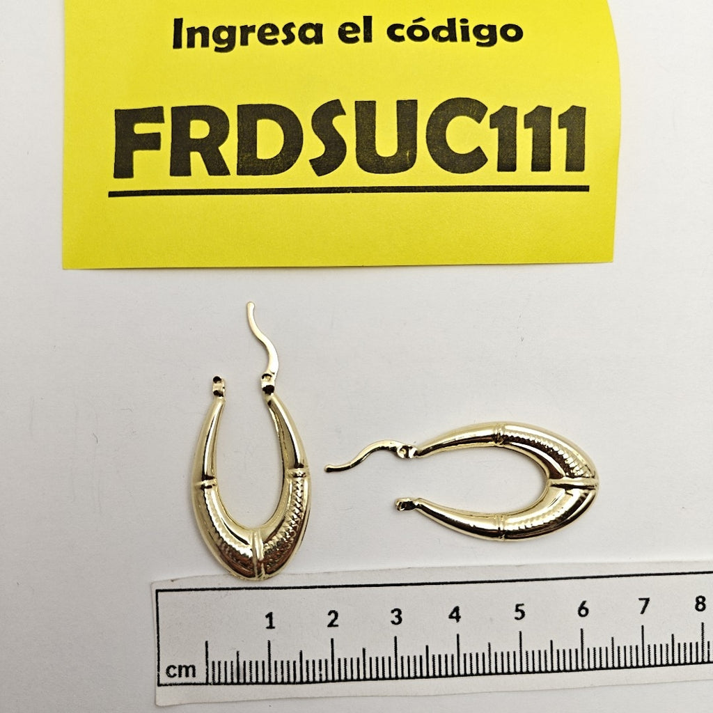 ARETES ARRACADAS ESTRIADAS 14K 2.7 GR (NUEVO)