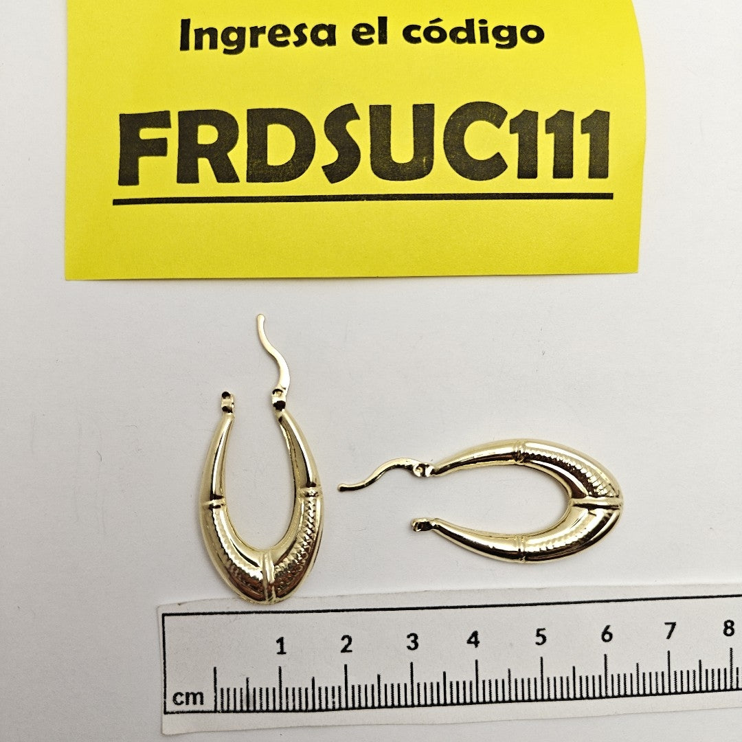 ARETES ARRACADAS ESTRIADAS 14K 2.7 GR (NUEVO)