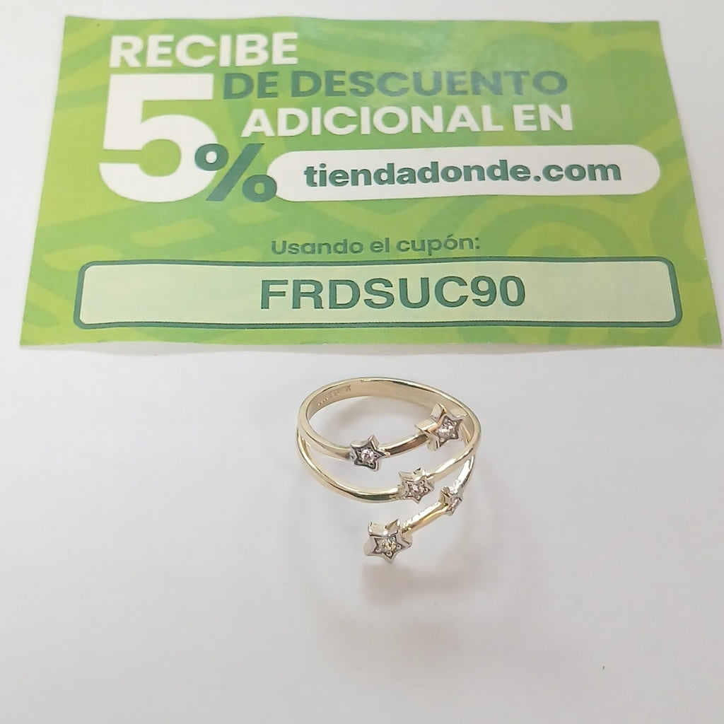 ANILLOS ANILLITO FIG ESTRELLA CON CIRCNIAS 10K TALLA 9 2.8 GR (NUEVO)