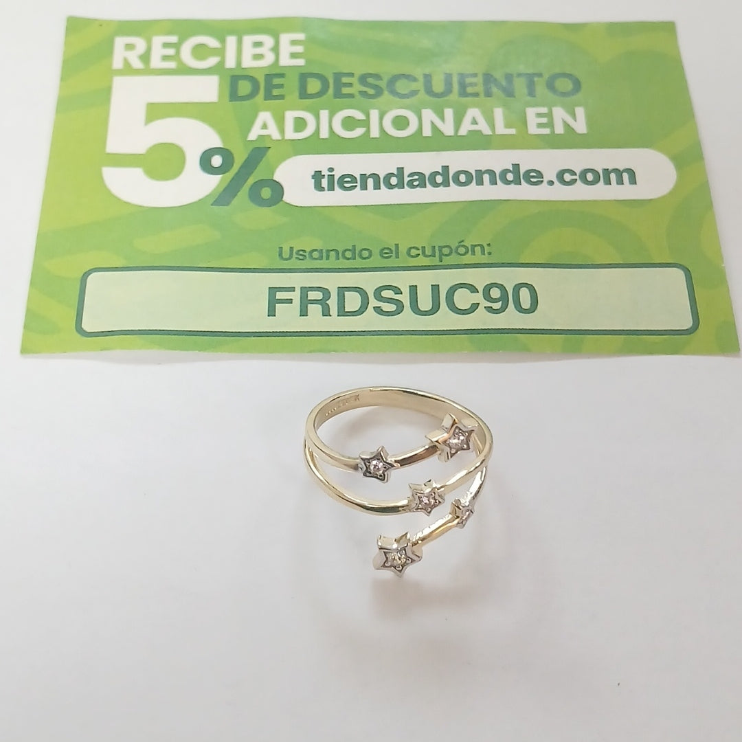 ANILLOS ANILLITO FIG ESTRELLA CON CIRCNIAS 10K TALLA 9 2.8 GR (NUEVO)