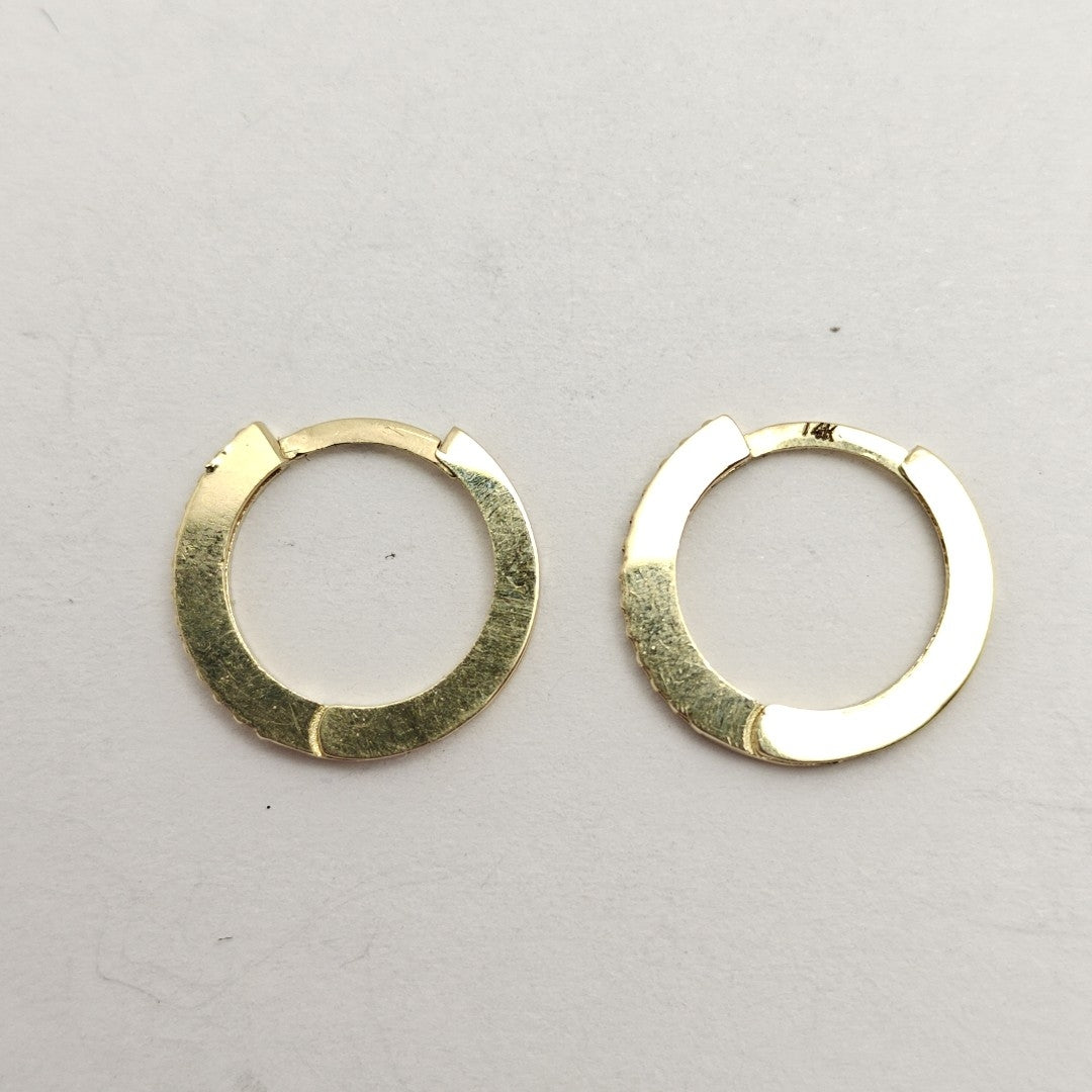 ARETES ARRACADAS CON CIRCONIAS 14K 1.2 GR (NUEVO)