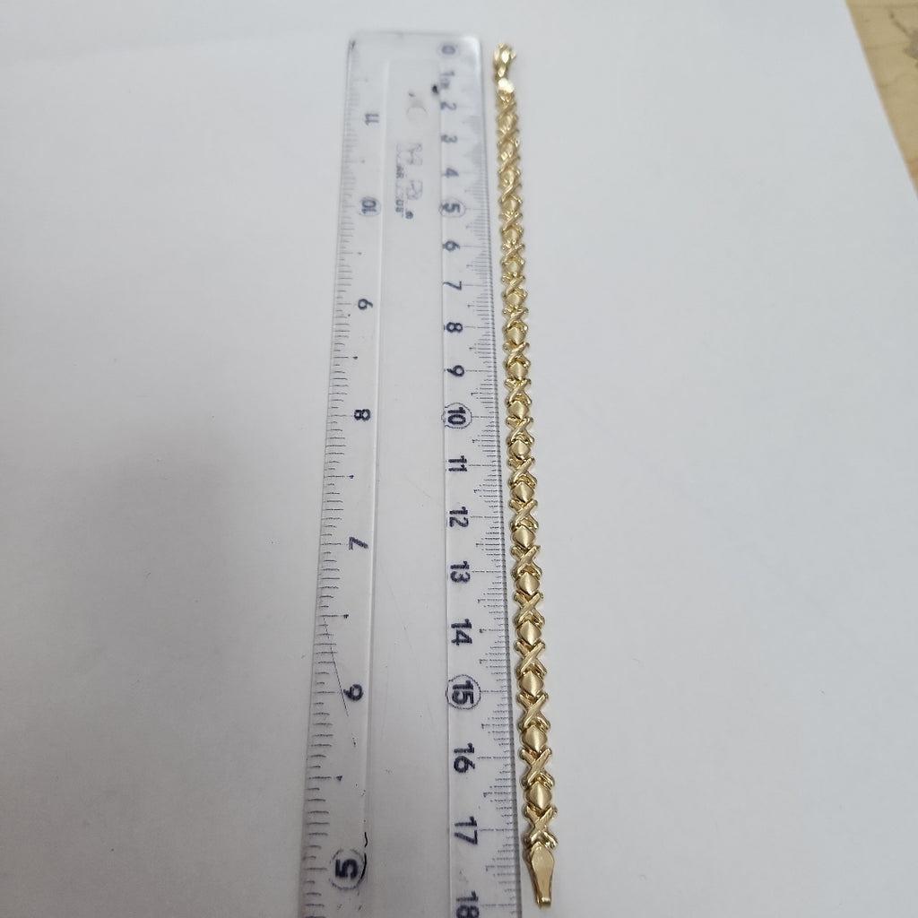 PULSERA ESPECIAL XOXO 14K 18 CM 6 GR (NUEVO)