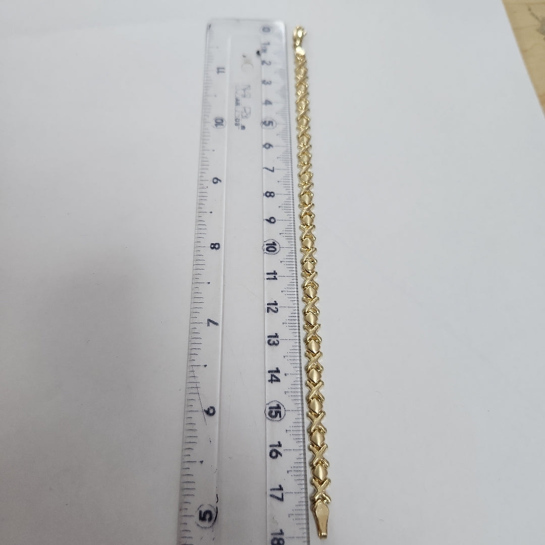 PULSERA ESPECIAL XOXO 14K 18 CM 6 GR (NUEVO)