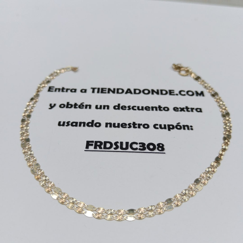 CADENAS TEJIDO GUCHI ORO 10K 40 A 45 CM 1.4 GR (NUEVO)