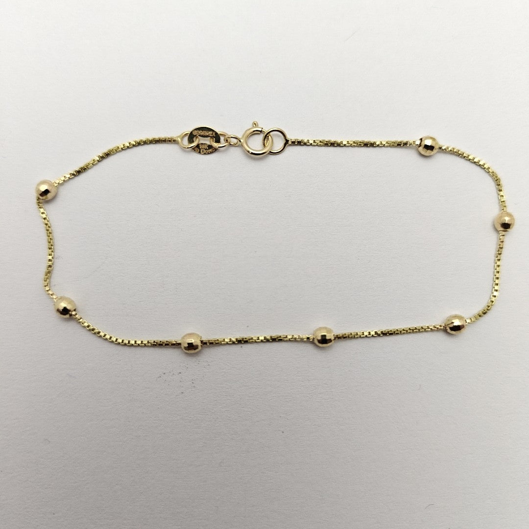 PULSERA ESPECIAL CON BOLITAS 14K 18 CM 1.4 GR (NUEVO)