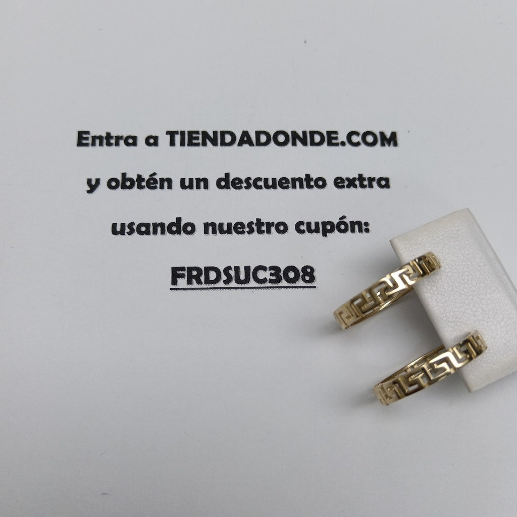 ARETES ARRACADA C GRECAS 14K 4.9 GR (NUEVO)