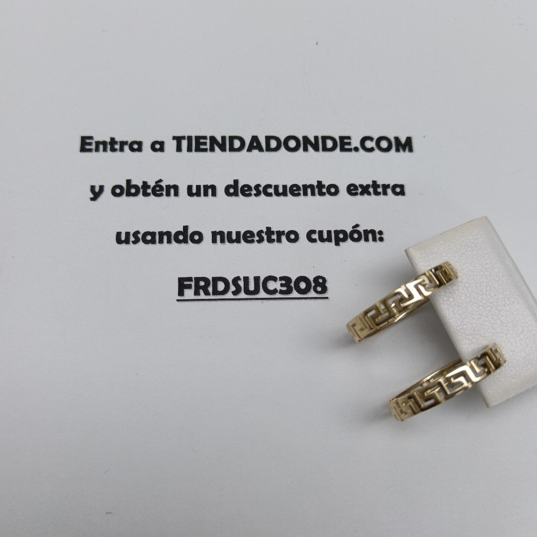 ARETES ARRACADA C GRECAS 14K 4.9 GR (NUEVO)