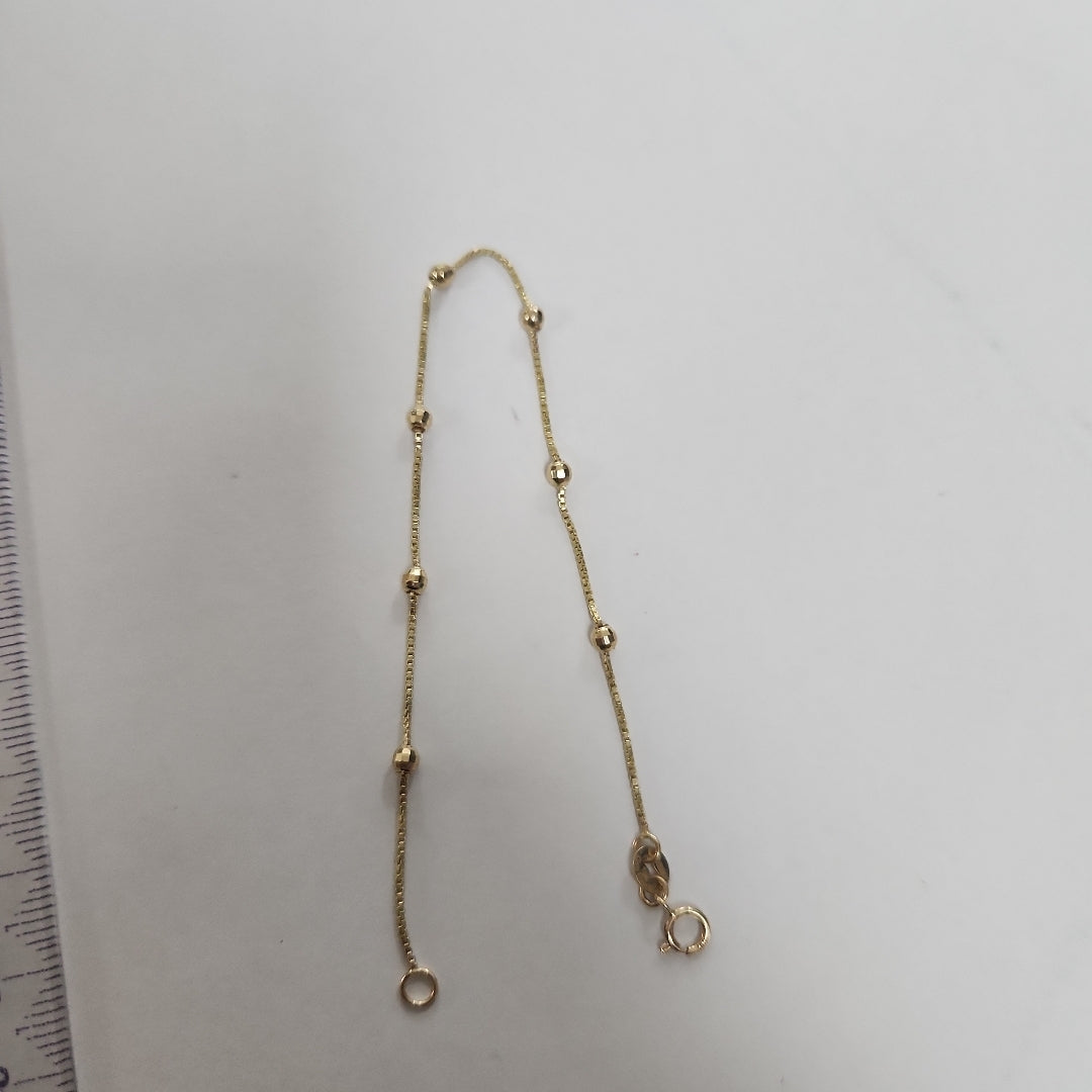 PULSERA ESPECIAL CON BOLITAS 14K 18 CM 1.4 GR (NUEVO)