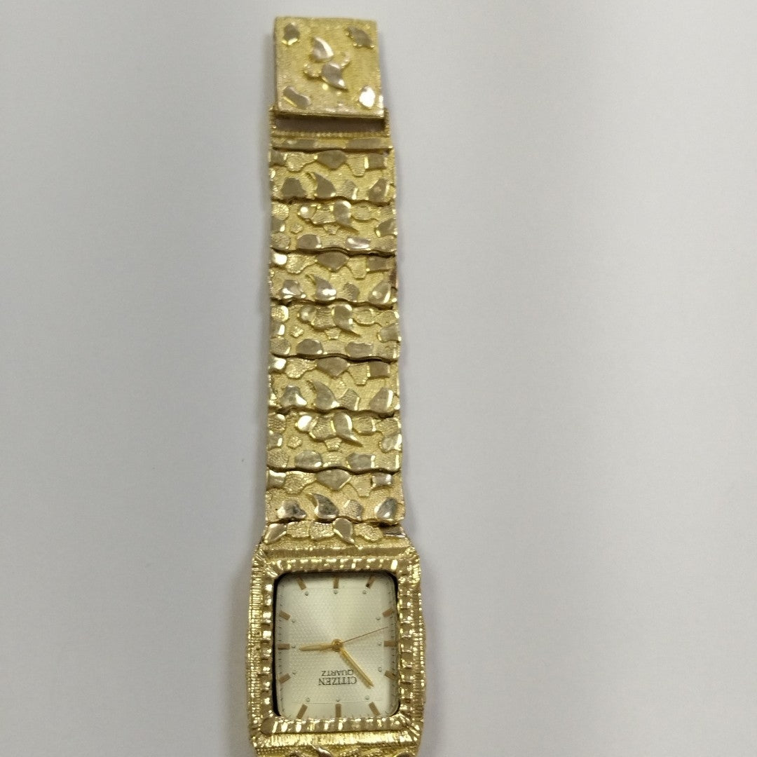 RELOJ CAJA ACERO PULSO ORO ORO 10 K 58.9 GRMS (SEMINUEVO)
