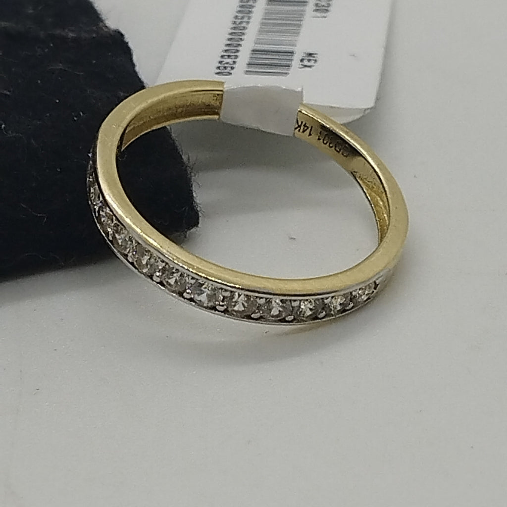 ANILLO ANILLITO C CIRCONIAS 14K 7 TALLA 2 GR (NUEVO)