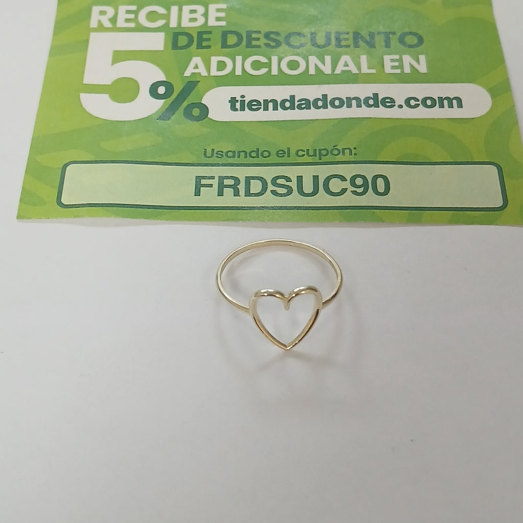 ANILLOS ANILLITO FIG CORAZON 10K TALLA 8 0.8 GR (NUEVO)