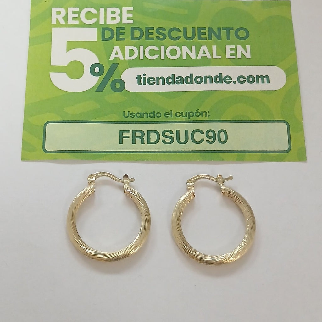 ARETES TEJIDO ARRACADAS ASTRIADAS 14K 2.8 GR (NUEVO)