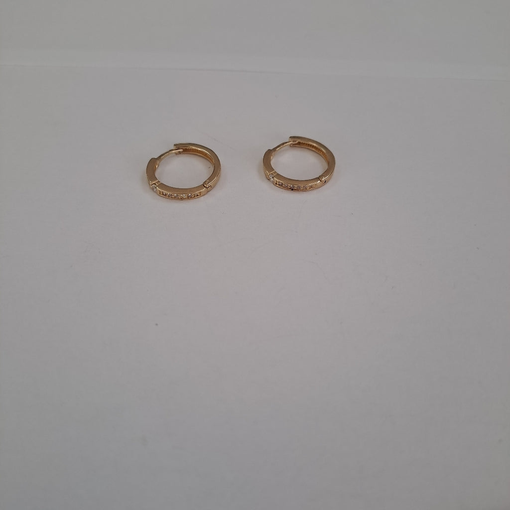 ARETES ARRACADAS C CIRCONIAS 14K 2.3 GR (NUEVO)