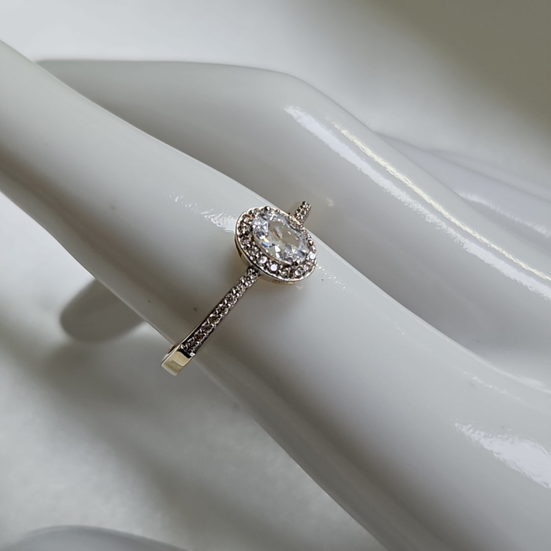 ANILLO ANILLITO C CIRCONIAS 14K 8.5 TALLA 2.2 GR (NUEVO)