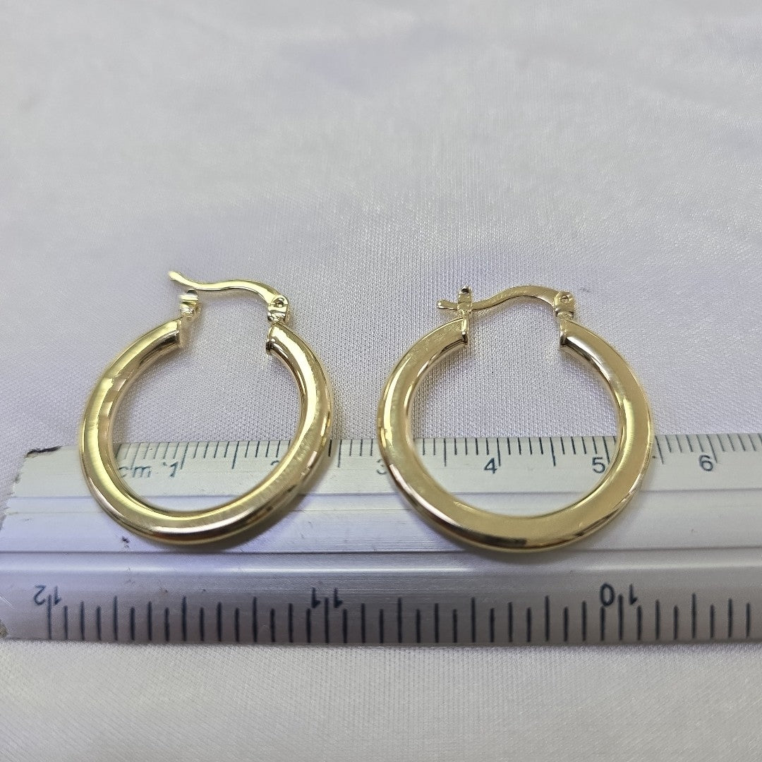 ARETES TEJIDO ARRACADA LISA 14K 2 GR (NUEVO)