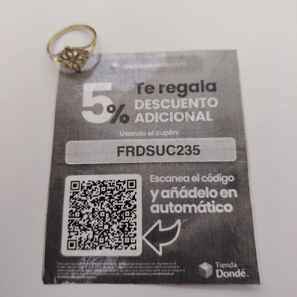 ANILLOS ANILLITO FIG NUDO DE BRUJA CON CIRCONIAS 10K TALLA 8 1.8 GR (NUEVO)