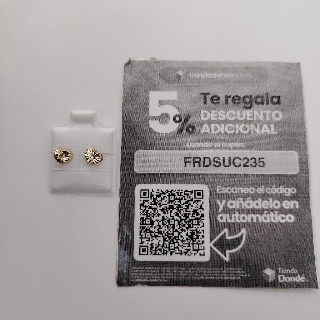 BROQUELES BROQUEL FIG CORAZON C CIRCONIA 14K 0.2603 GR (NUEVO)