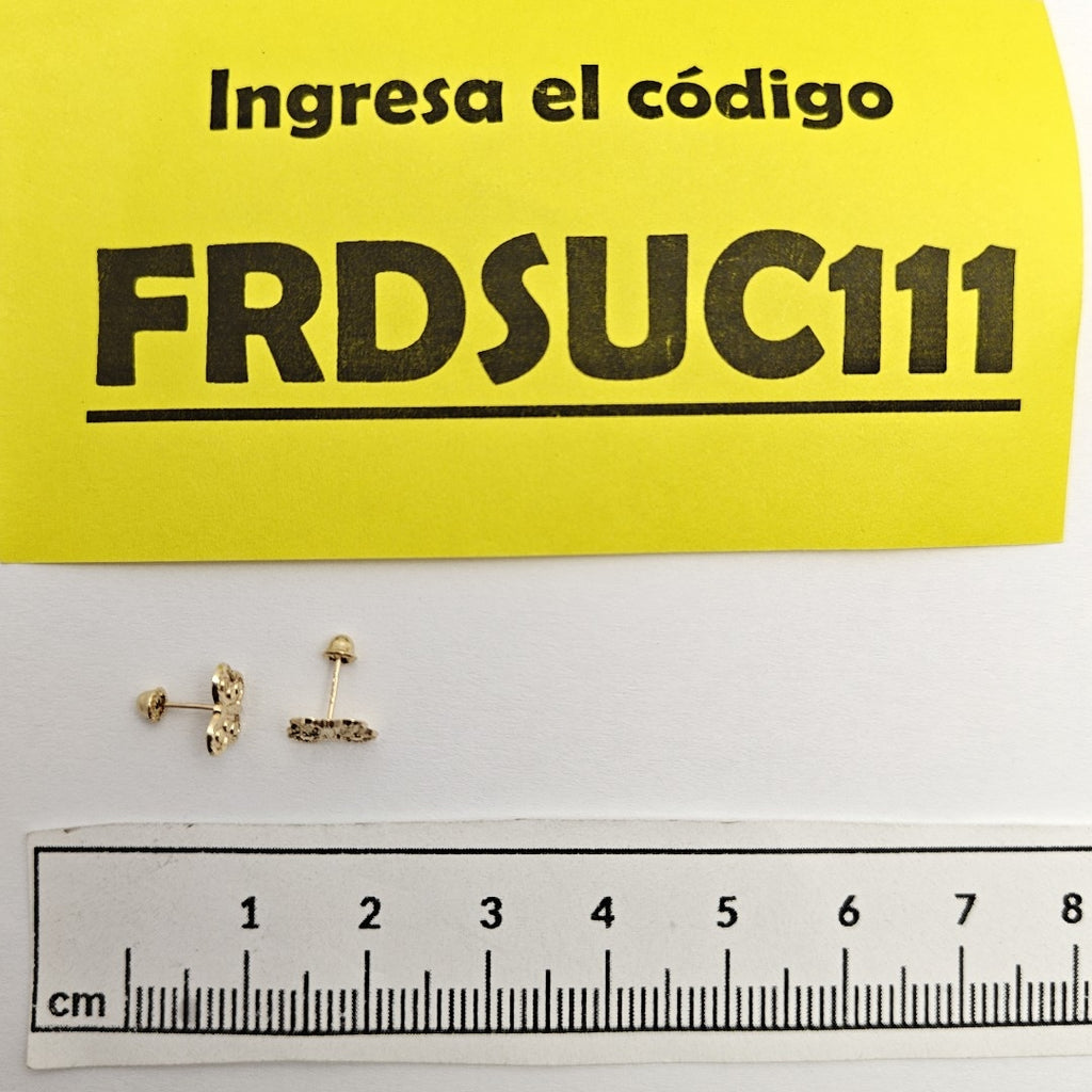 BROQUELES BROQUEL FIG MARIPOSA 14K 0.2668 GR (NUEVO)