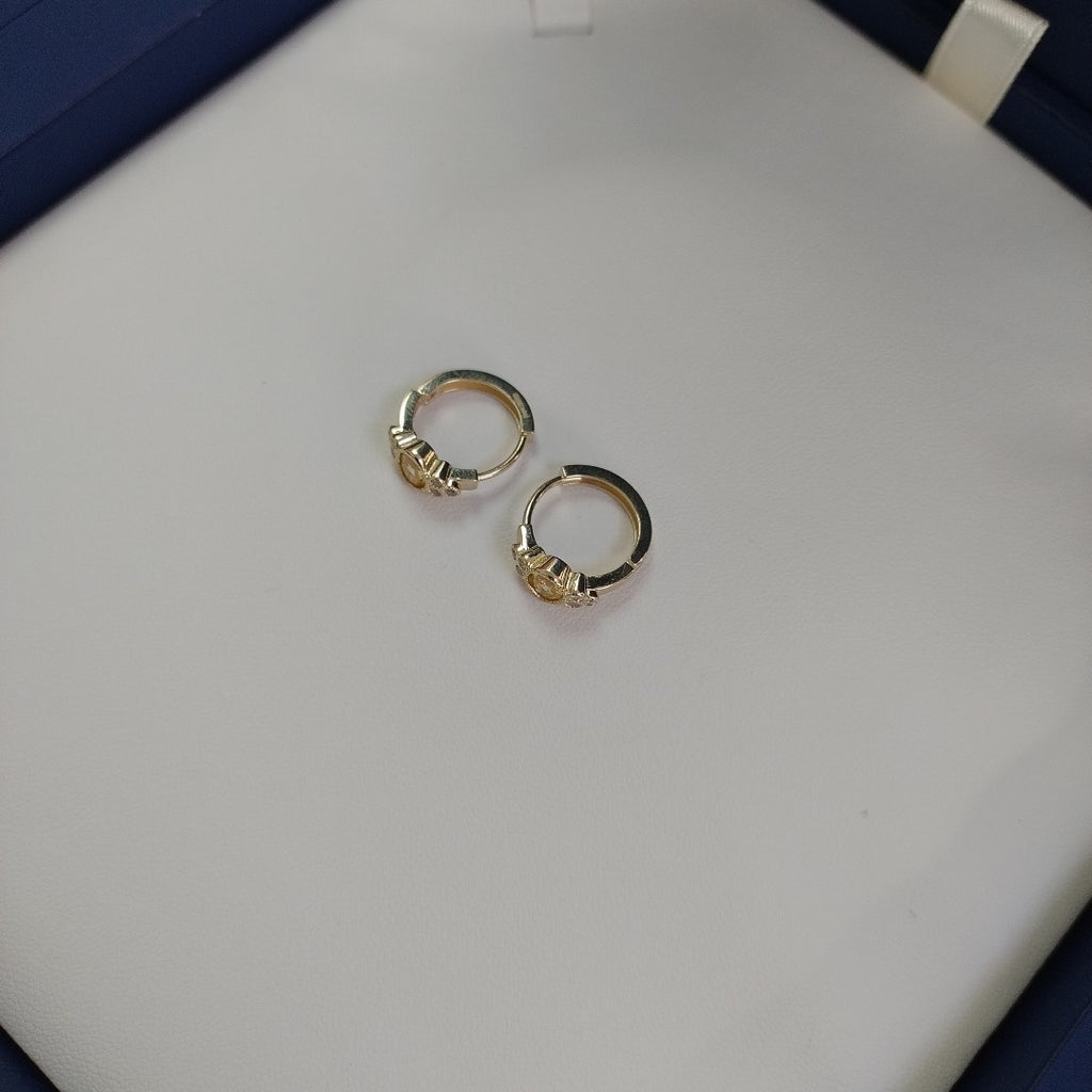 ARETES ARRACADAS CON CIRCONIAS Y PDRAS COL 14K 3.3 GR (NUEVO)