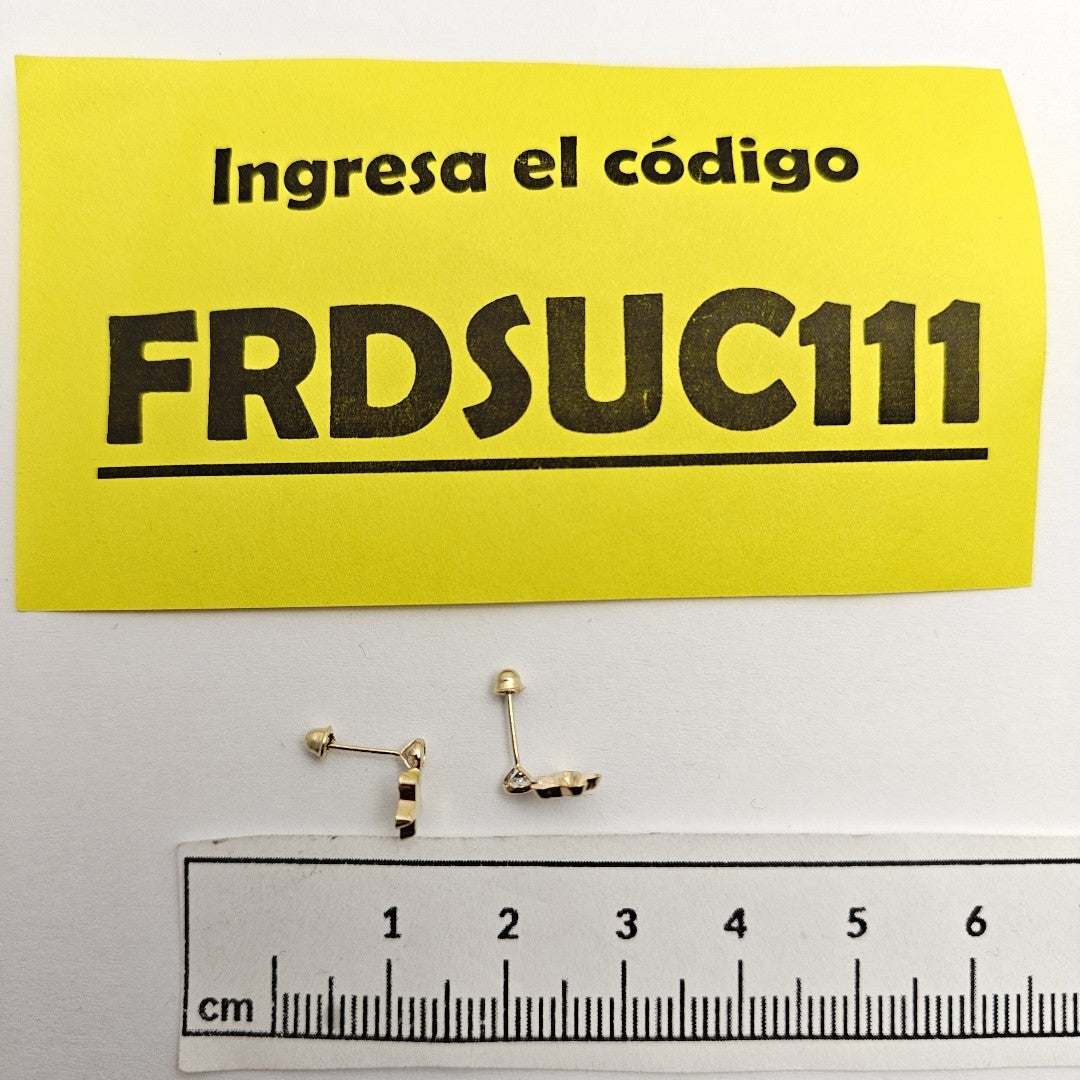 BROQUELES BROQUEL FIG ESTRELLA C CIRCONIA 14K 0.2603 GR (NUEVO)