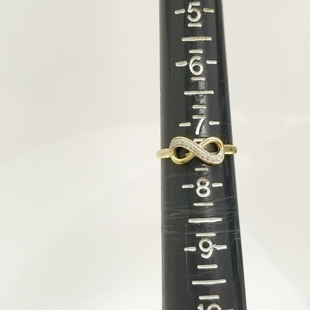 ANILLO ANILLITO FIG INFINITO C CIRCONIAS 14K 7 TALLA 1.5 GR (NUEVO)