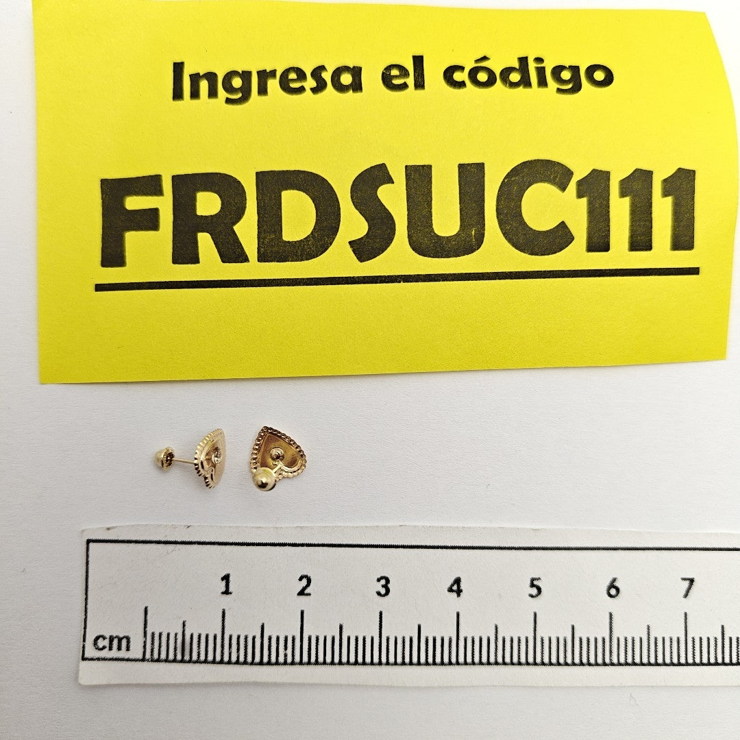 BROQUELES BROQUEL FIG CORAZON C CIRCONIA 14K 0.2614 GR (NUEVO)