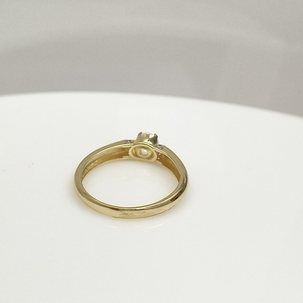 ANILLO ANILLITO C CIRCONIAS 14K 7 TALLA 2.3 GR (NUEVO)
