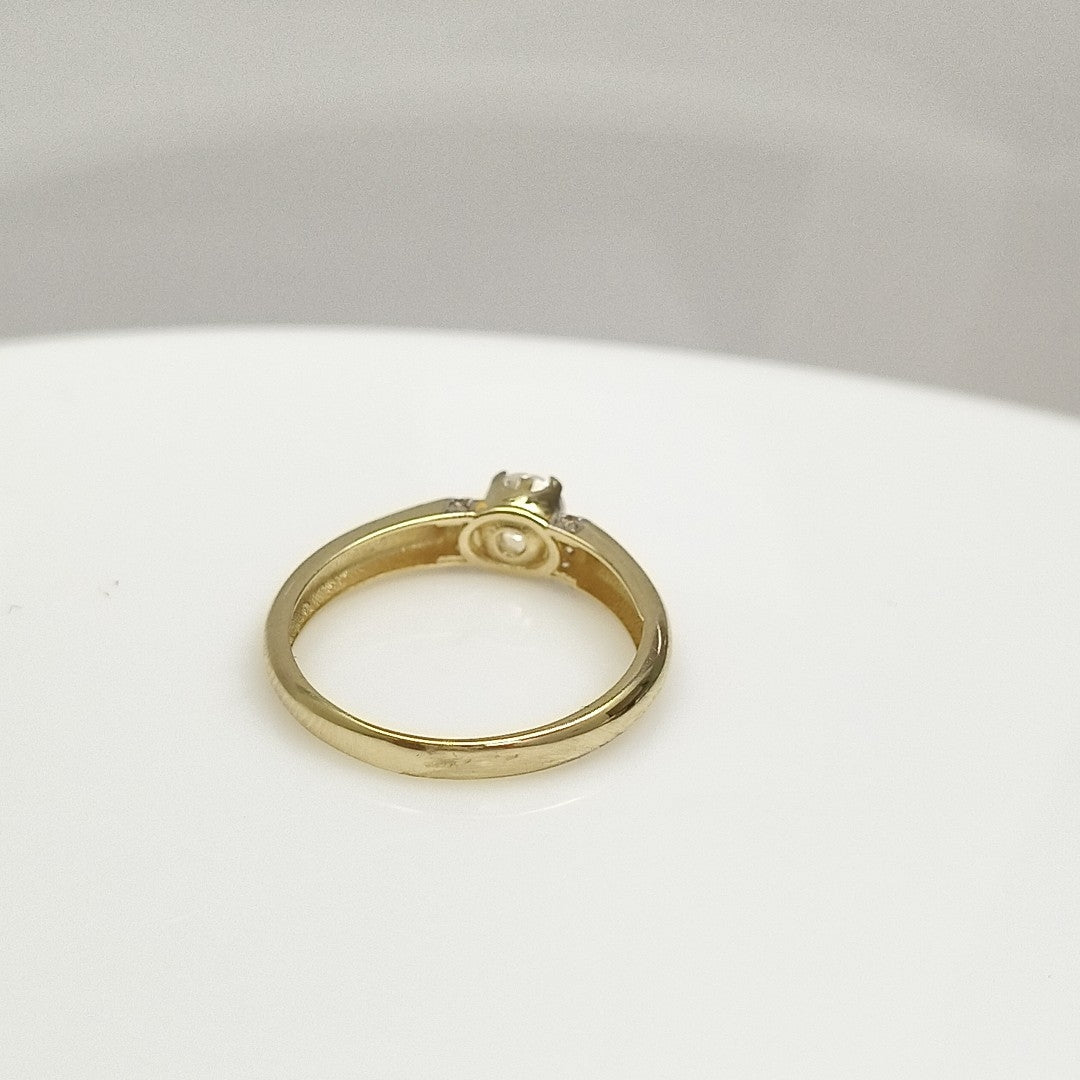 ANILLO ANILLITO C CIRCONIAS 14K 7 TALLA 2.3 GR (NUEVO)