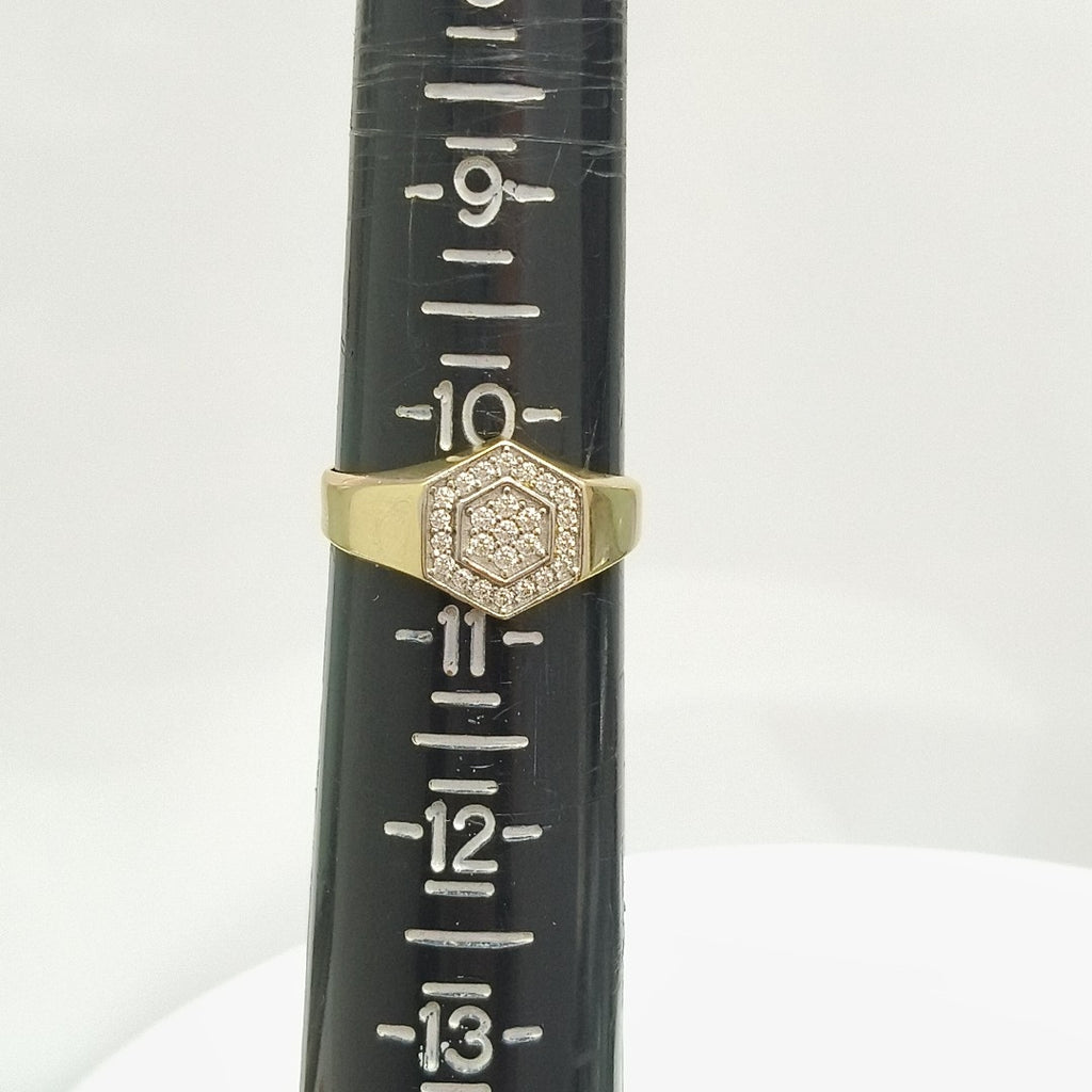 ANILLO C CIRCONIAS 14K 9 TALLA 3.4 GR (NUEVO)