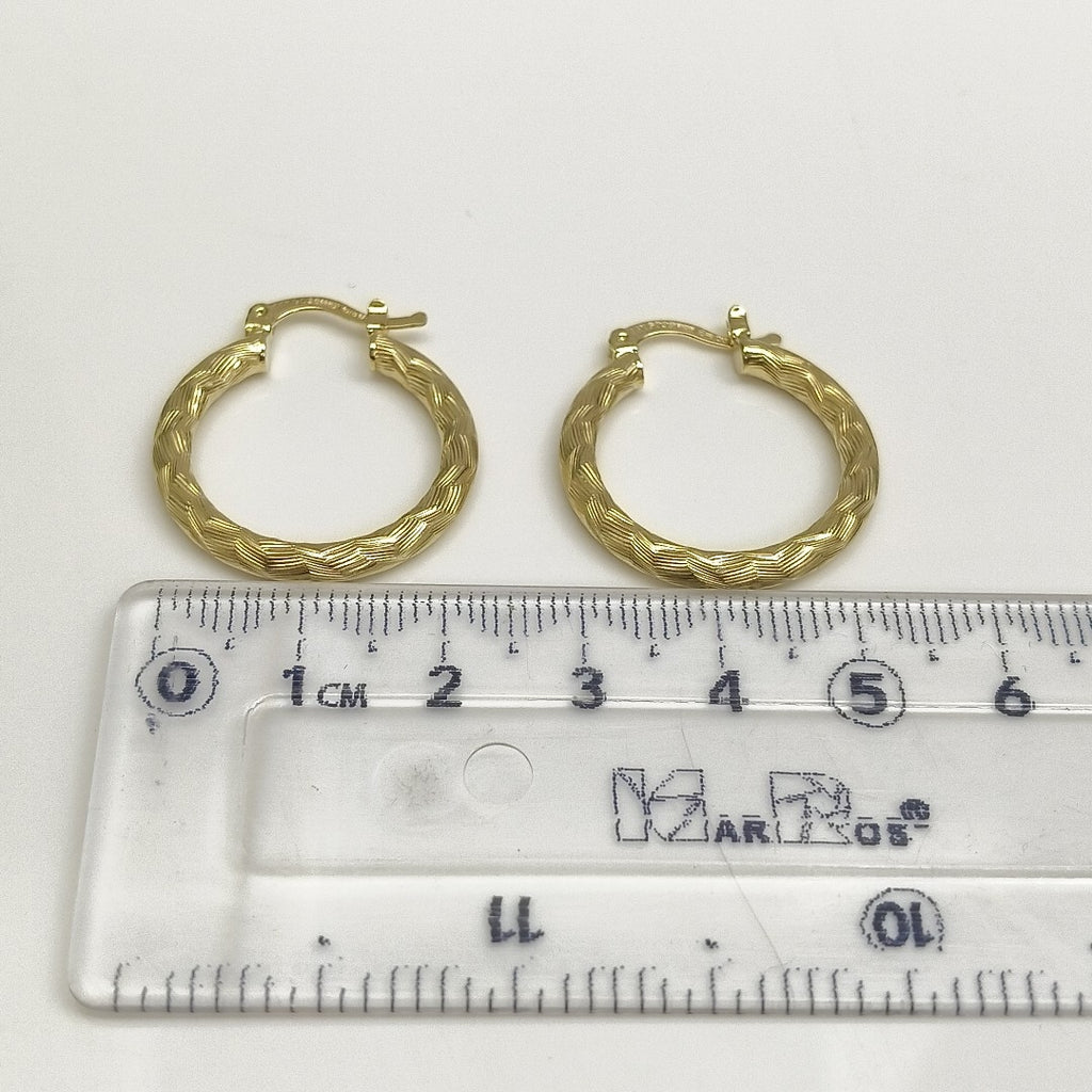 ARETES TEJIDO ARRACADA LABRADA 14K 2.7 GR (NUEVO)