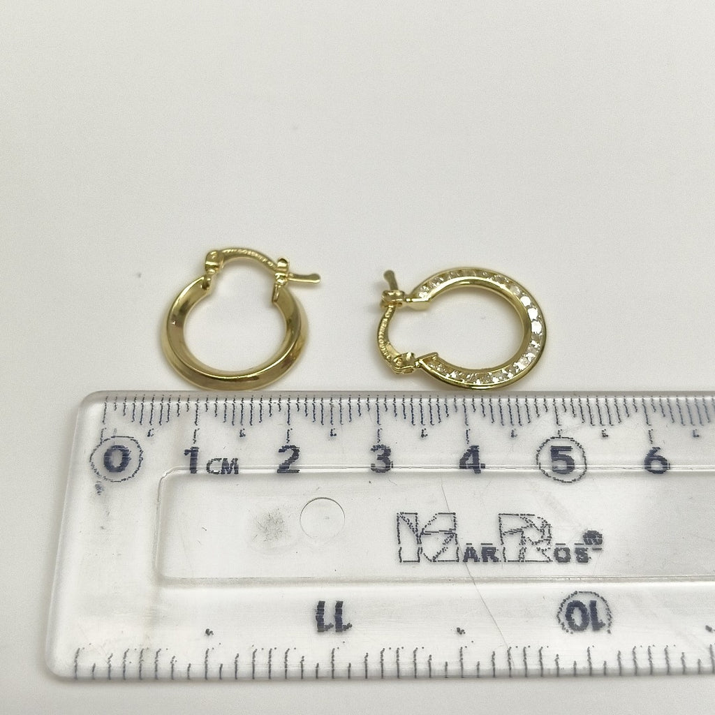 ARETES ARRACADAS CON CIRCONIAS 14K 2.3 GR (NUEVO)