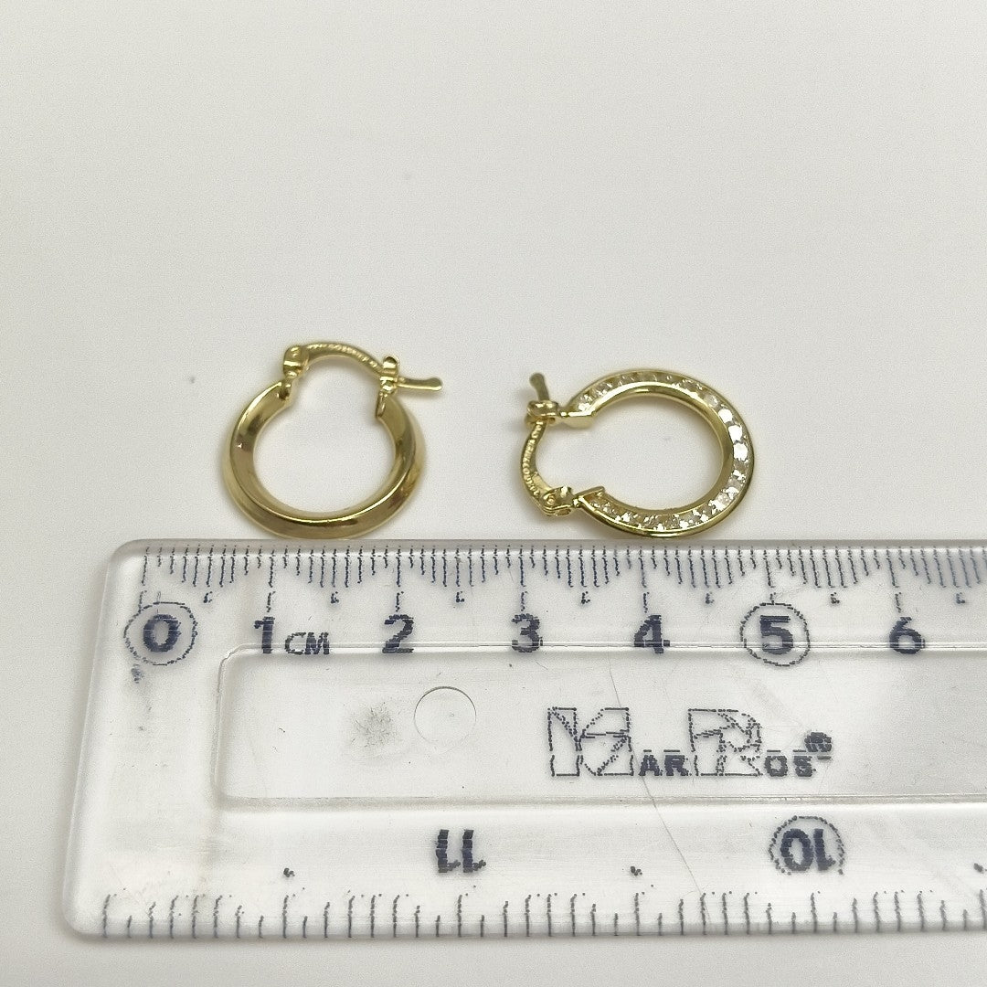 ARETES ARRACADAS CON CIRCONIAS 14K 2.3 GR (NUEVO)
