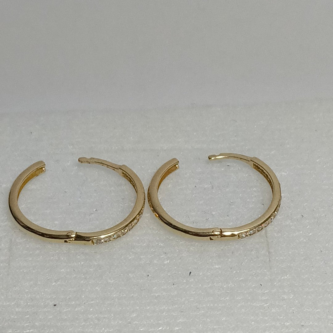 ARETES ARRACADAS C CIRCONIAS 14K 2 GR (NUEVO)
